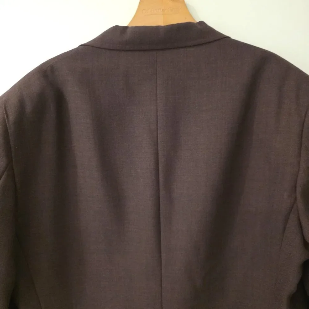 Vintage Stafford Blazer Burgundy Gold 2-Button Jacket Sport Coat‎ USA Mens 42L